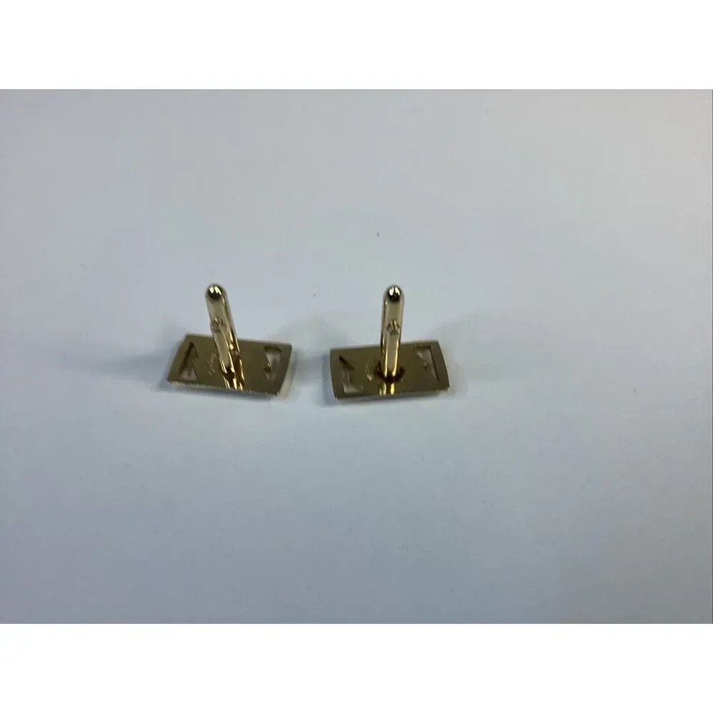 Vtg Swank Cufflinks Gold Tone Rectangle Brushed 1”